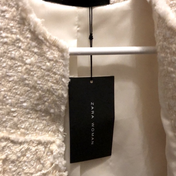 NWT 💖 Beautiful Zara Boucle ruffle jacket - Picture 9 of 11